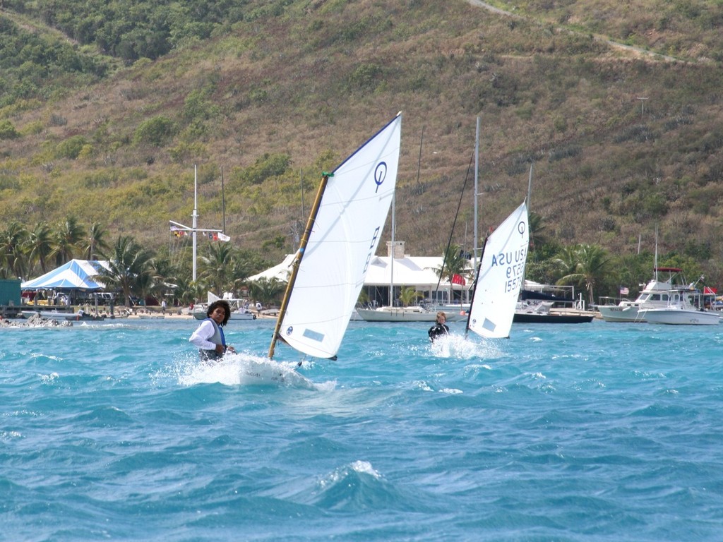 Opti racing in Teague Bay in front of St. Croix Yacht Club - St. Croix Yacht Club Hospice Regatta © Rob Jones